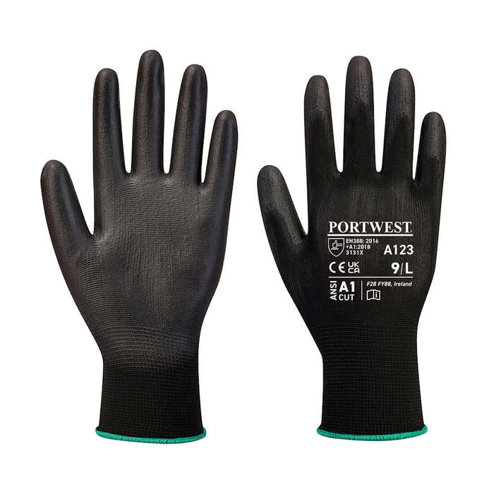Guanto spalmato PU nero t.10