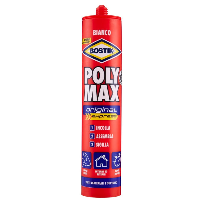 POLY MAX ORIGINAL EXPRESS BIANCO, Cartuccia 425 gr., adesivo e sigillante. BOSTIK