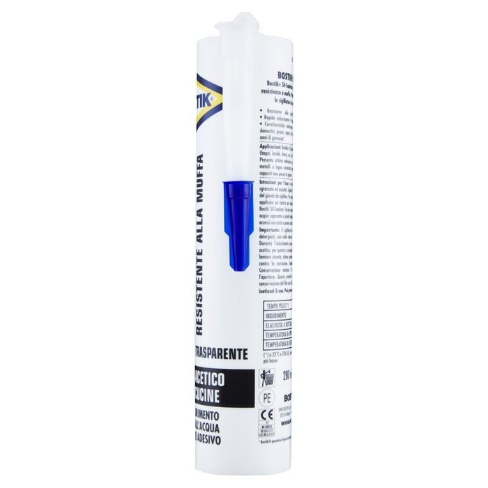 SIL - SANITARI,  silicone acetico, TRASPARENTE, Cartuccia 280 ml , BOSTIK