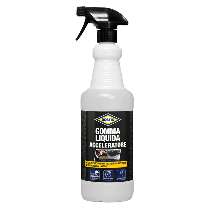 GOMMA LIQUIDA ACCELERATORE, Spray 1 Litro, sigilla, protegge e ripara. BOSTIK