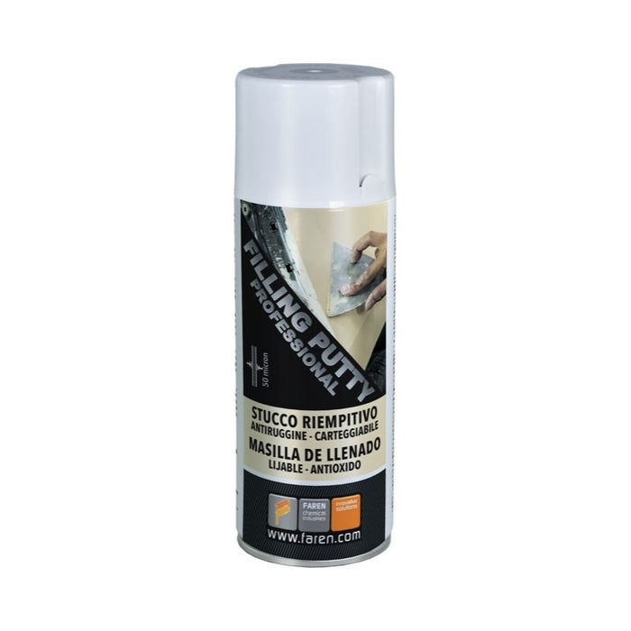 Filling Putty. Stucco Riempitivo. Bomboletta 400 ml. Faren. Solkem Industries