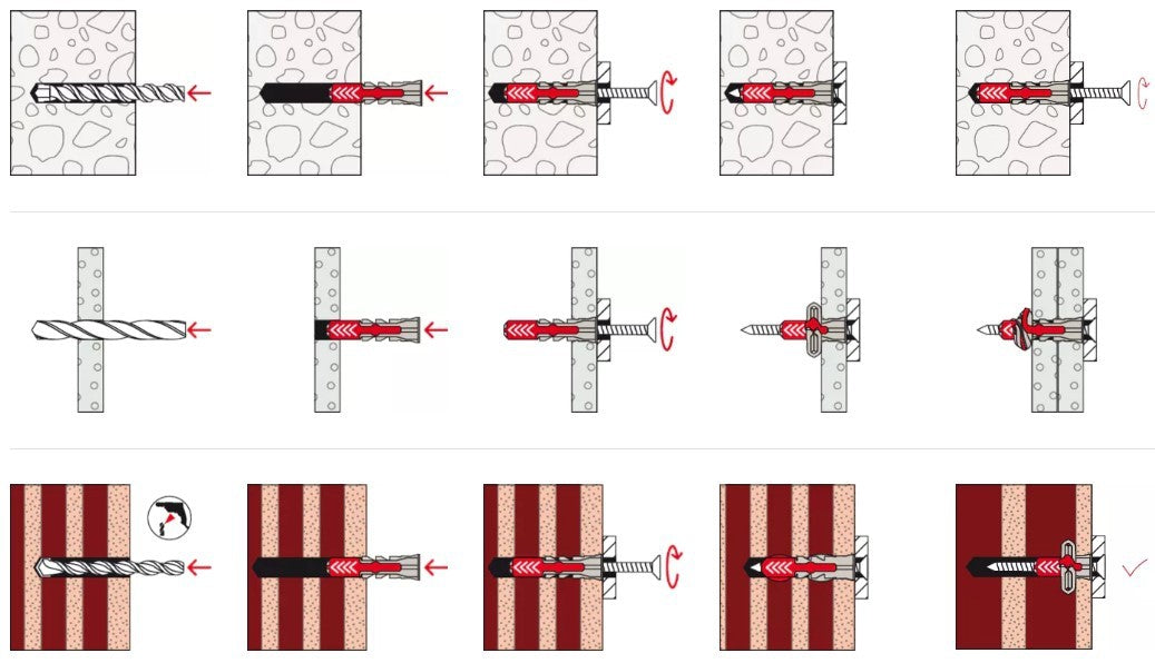 Tassello Fischer Duopower 5x25 S Con Vite. Scatola 100 pezzi. Fischer