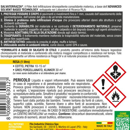 SALVATERRAZZA, Anti Infiltrazione per Terrazzi. 1 Litro. Fila.