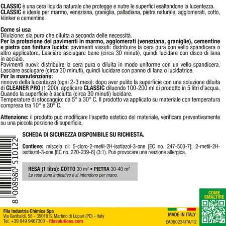CLASSIC, Eco-Cera Liquida. Fila.