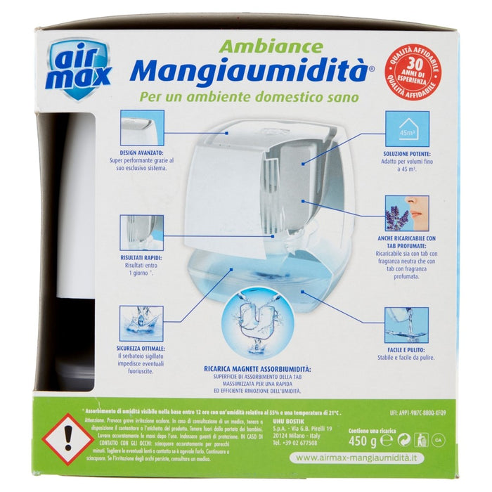AIRMAX KIT AMBIANCE + TAB MAGNETE, Dispositivo Mangiaumidità, 450Gr, BOSTIK