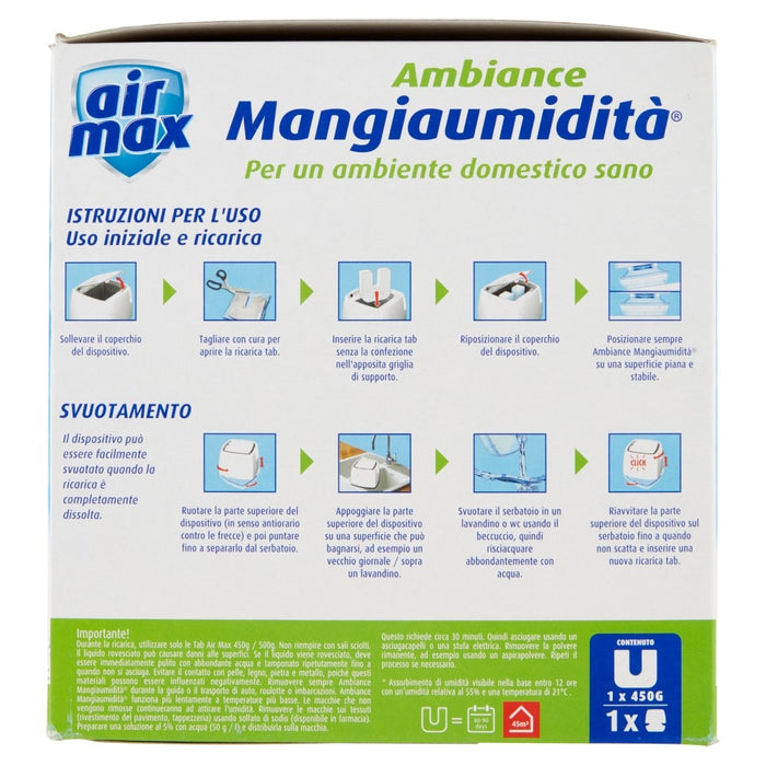 AIRMAX KIT AMBIANCE + TAB MAGNETE, Dispositivo Mangiaumidità, 450Gr, BOSTIK