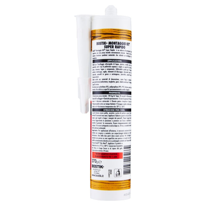 MONTAGGIO KIT SUPER RAPIDO Cartuccia 370 gr., Colla di montaggio. BOSTIK