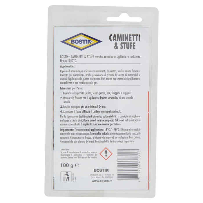 SUPER SIGILLANTE CAMINETTI e STUFE, Blister 100 gr., BOSTIK