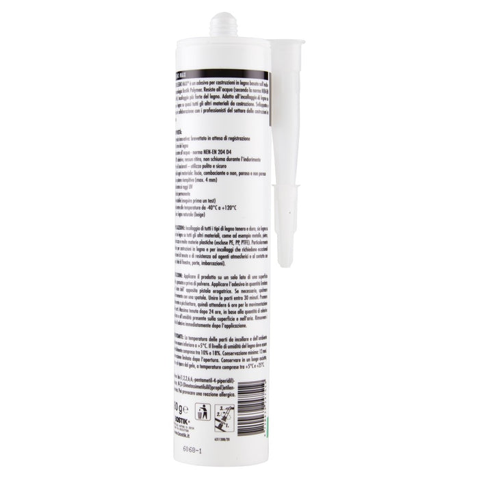 LEGNO MAX POWER, colla per legno. Cartuccia 380 gr. , BOSTIK