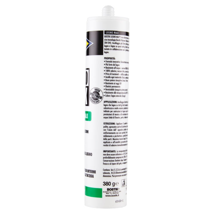 LEGNO MAX POWER, colla per legno. Cartuccia 380 gr. , BOSTIK