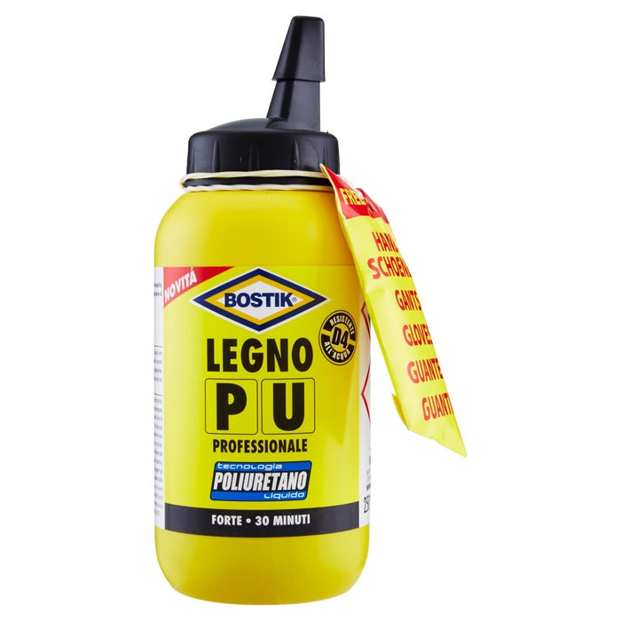 LEGNO PU POLIURETANO, Colla Poliuretanica. Flacone 250 gr. , BOSTIK