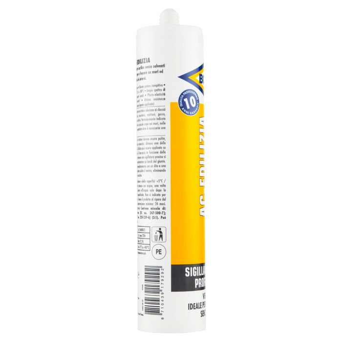 AC-EDILIZIA,  sigillante acrilico, BIANCO, Cartuccia 300 ml , BOSTIK