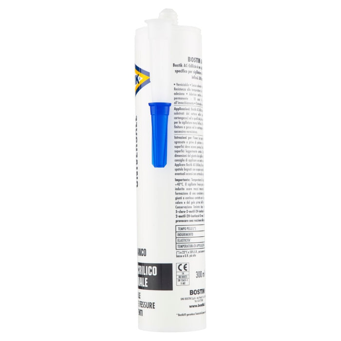 AC-EDILIZIA,  sigillante acrilico, BIANCO, Cartuccia 300 ml , BOSTIK