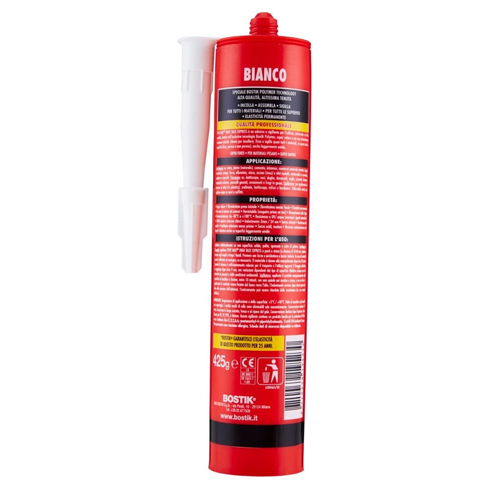 POLYMAX HIGH TACK EXPRESS, adesivo e sigillante, BIANCO, Cartuccia 425 gr. BOSTIK