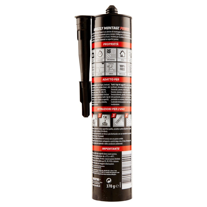 GRIZZLY MONTAGE POWER, Tubo 250 gr. BIANCO, BOSTIK