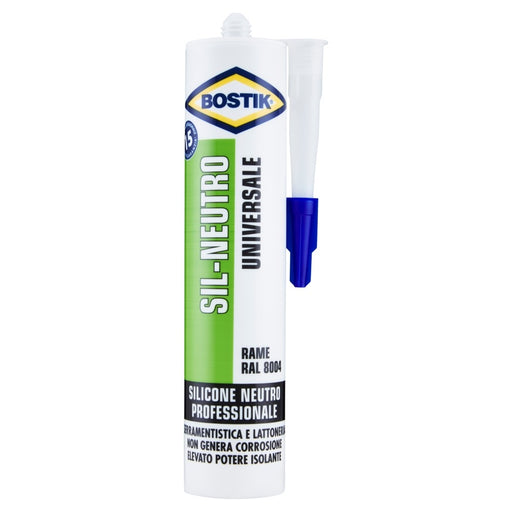 SIL-NEUTRO RAME RAL 8004, Cartuccia 300 ml., Silicone Neutro Universale. BOSTIK