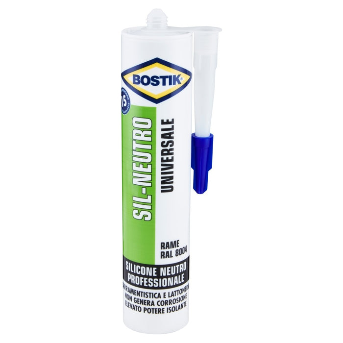 SIL-NEUTRO RAME RAL 8004, Cartuccia 300 ml., Silicone Neutro Universale. BOSTIK