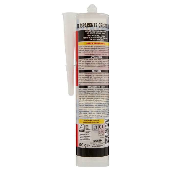 POLY MAX HIGH TACK EXPRESS TRASPARENTE Cartuccia 425gr., adesivo e sigillante. BOSTIK