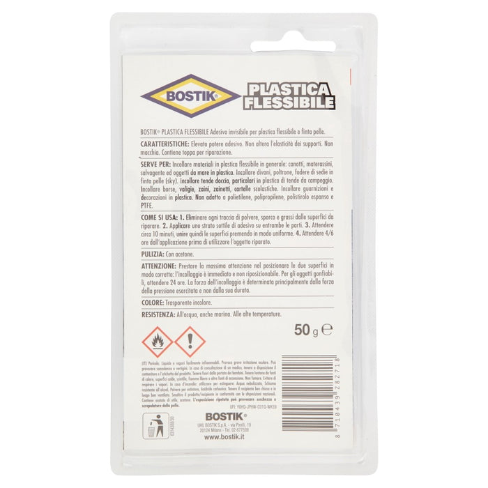 PLASTICA FLESSIBILE, Blister 50 gr., adesivo specifico. BOSTIK.