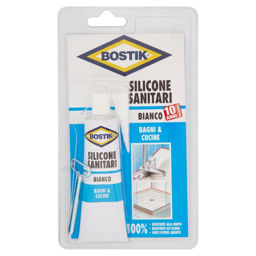 SILICONE SANITARI BIANCO Blister 60 ml., silicone acetico. BOSTIK