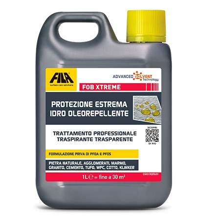 FOB XTREME, Protettivo Idro Oleo Repellente. per Cotto, Klinker, Pietra. 1 Litro. Fila.