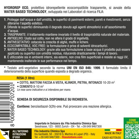 HYDROREP ECO, Protezione Idrorepellente Ecocompatibile. Fila.