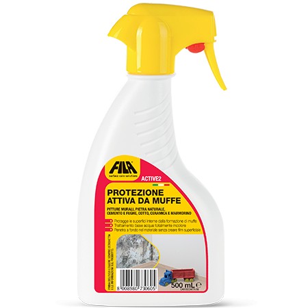 ACTIVE2, Protezione Attiva da Muffe. Flacone con Spruzzino. 500 ml. Fila.