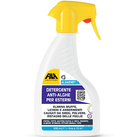 ALGAE NET, Detergente Anti-Alghe. per esterni. Flacone con Spruzzino. 500 ml. Fila.
